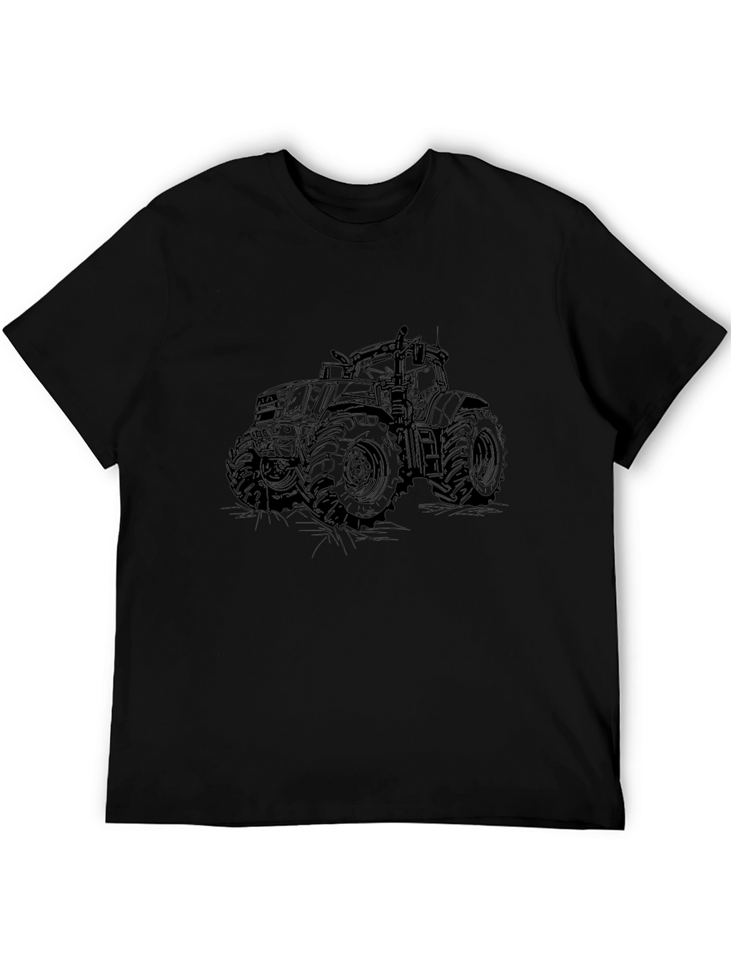 Tractor Graphic Tee - Black Cotton T-Shirt
