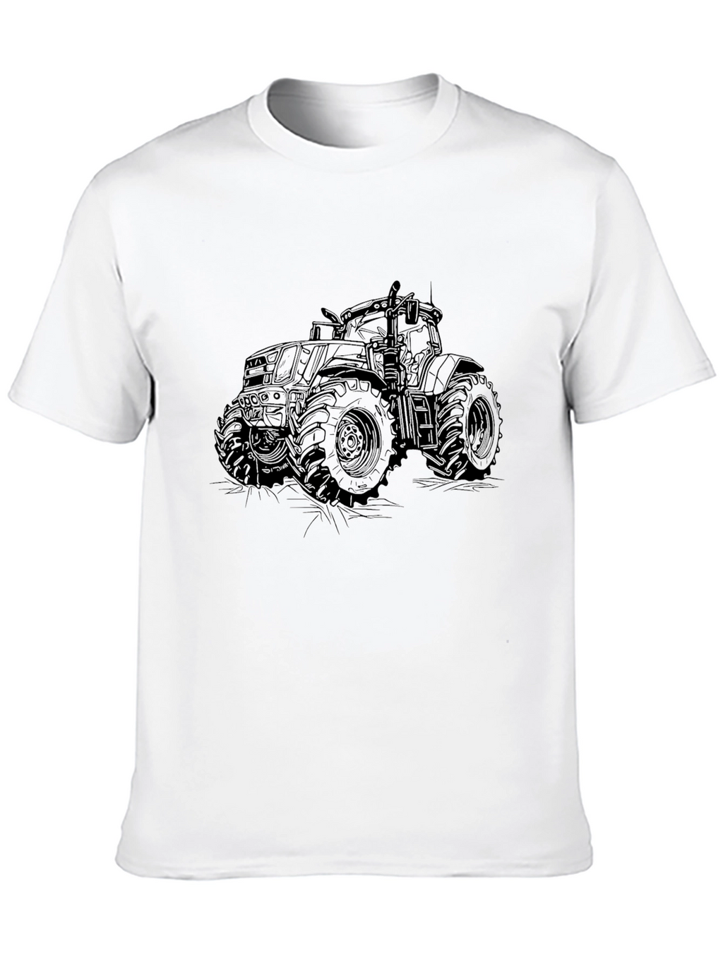 Tractor Graphic Tee - Black Cotton T-Shirt