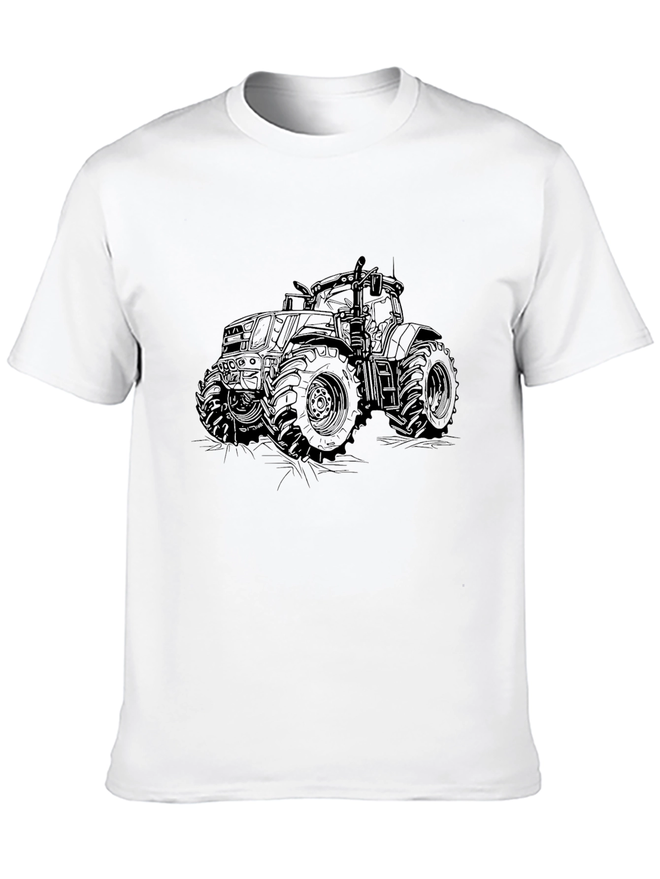 Tractor Graphic Tee - Black Cotton T-Shirt