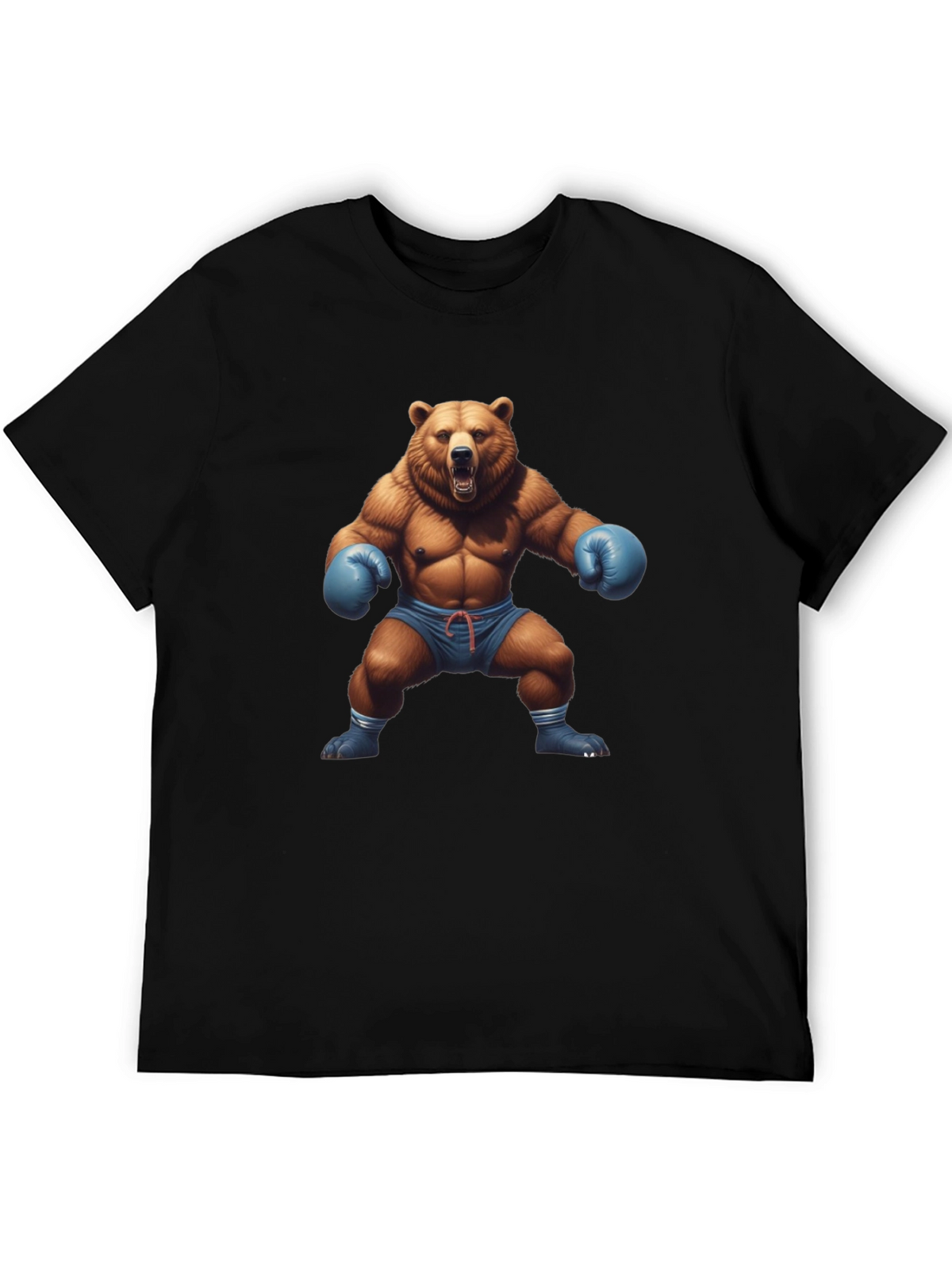 Bear Boxer Graphic Tee - Mens Black T-Shirt