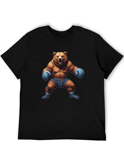 Bear Boxer Graphic Tee - Mens Black T-Shirt