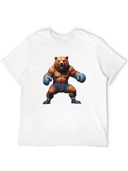 Bear Boxer Graphic Tee - Mens Black T-Shirt
