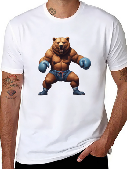 Bear Boxer Graphic Tee - Mens Black T-Shirt