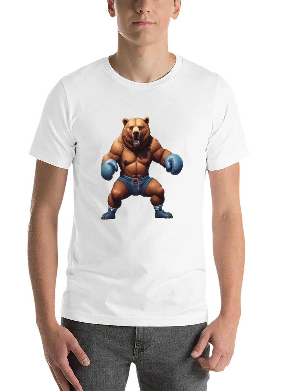 Bear Boxer Graphic Tee - Mens Black T-Shirt