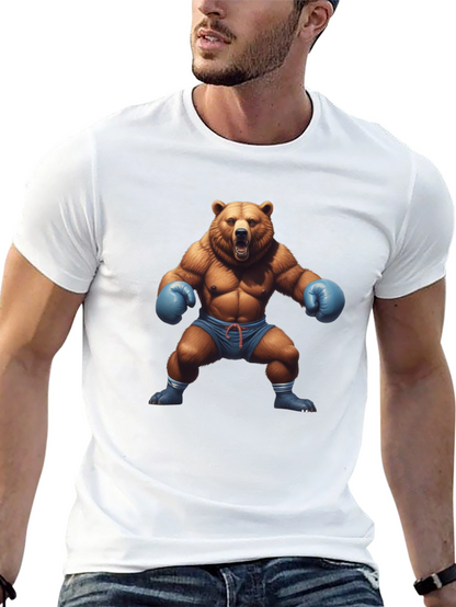 Bear Boxer Graphic Tee - Mens Black T-Shirt