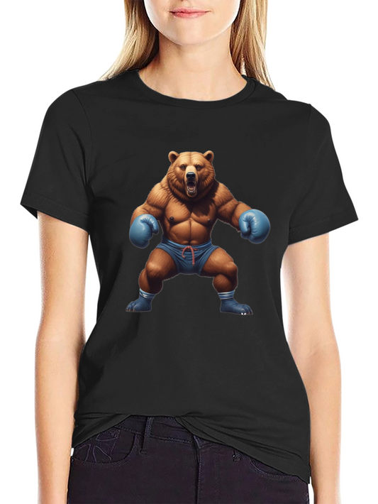 Bear Boxer Graphic Tee - Mens Black T-Shirt