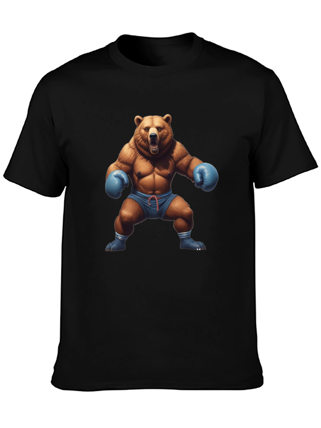 Bear Boxer Graphic Tee - Mens Black T-Shirt