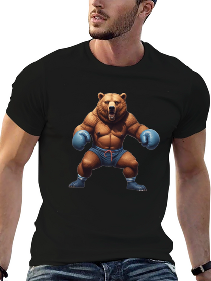 Bear Boxer Graphic Tee - Mens Black T-Shirt