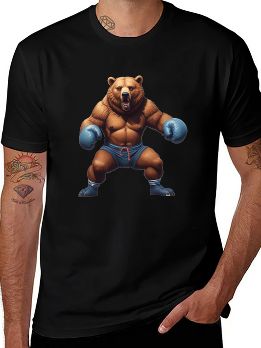 Bear Boxer Graphic Tee - Mens Black T-Shirt