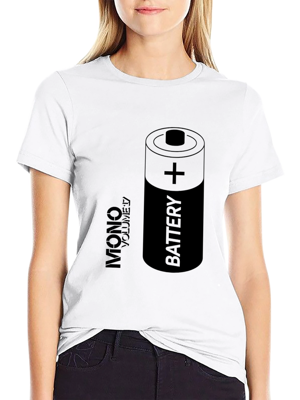 Battery Graphic Print Black T-Shirt