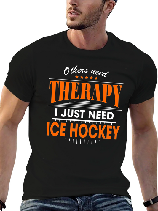 Ice Hockey Therapy T-Shirt -  Funny Hockey Fan Tee