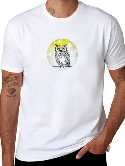 Owl Print Black T-Shirt