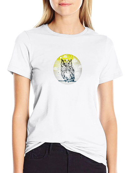 Owl Print Black T-Shirt