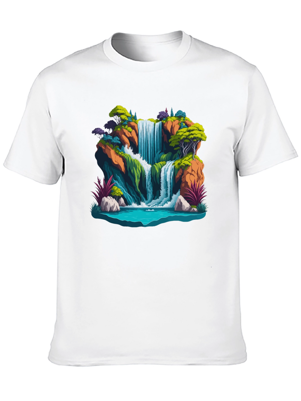 Waterfall Graphic Tee - Nature Scene Shirt