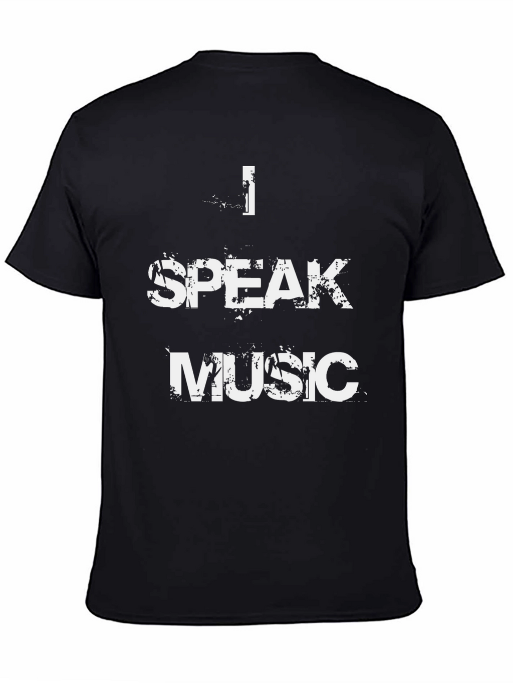 I Speak Music Graphic Print Black T-Shirt