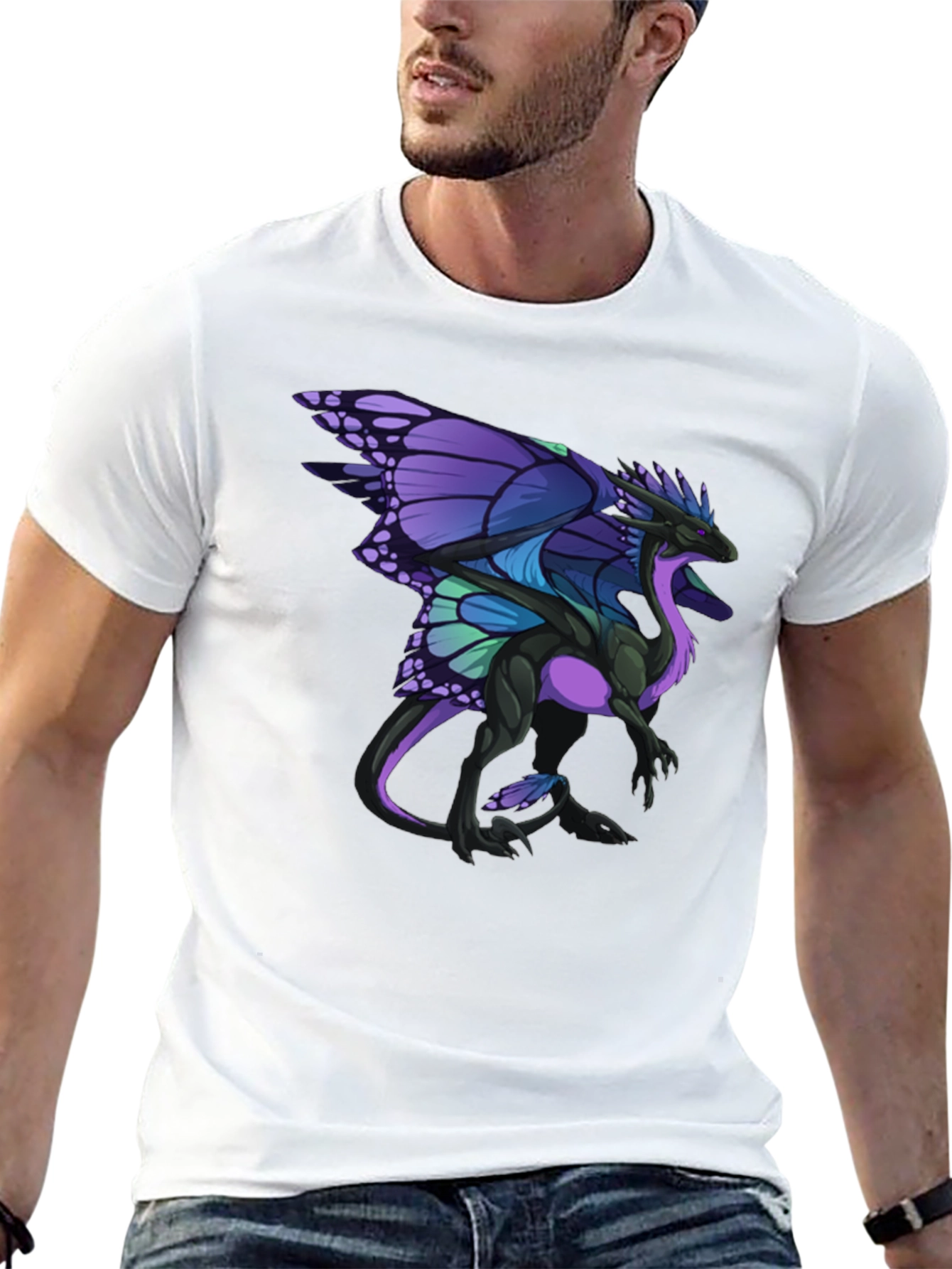 Butterfly Dragon Graphic Tee - Black T-Shirt