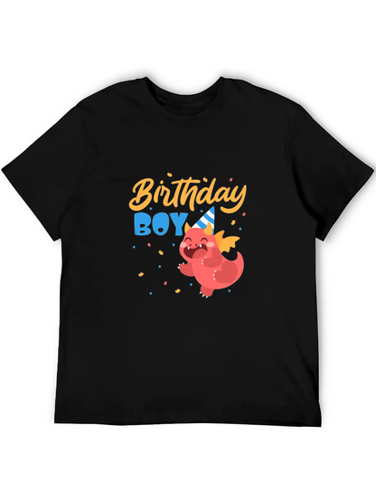 Birthday Boy Dragon Graphic Tee - Cute Party Shirt