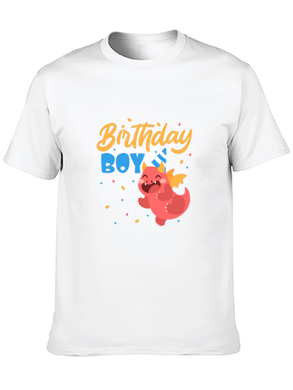 Birthday Boy Dragon Graphic Tee - Cute Party Shirt
