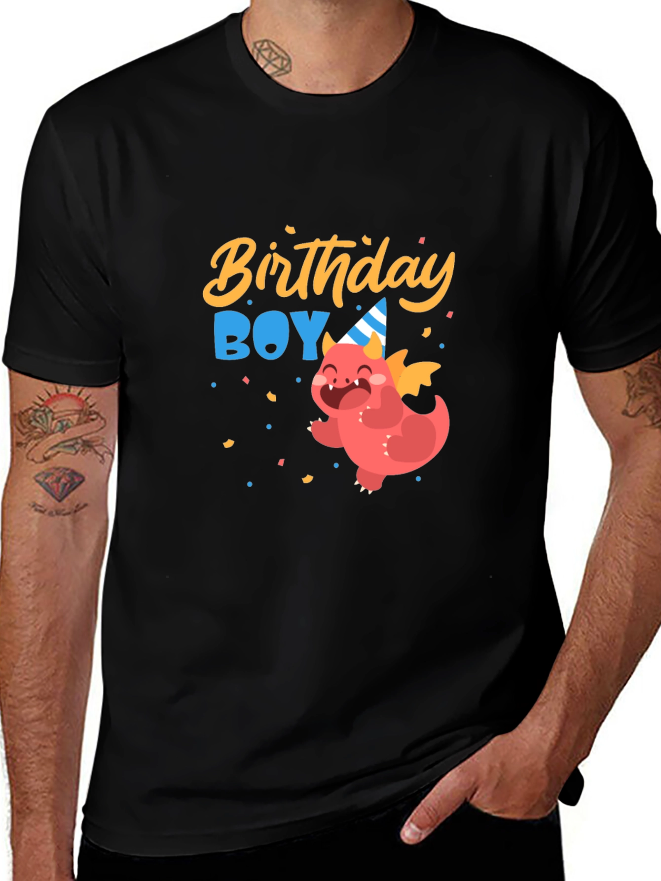 Birthday Boy Dragon Graphic Tee - Cute Party Shirt