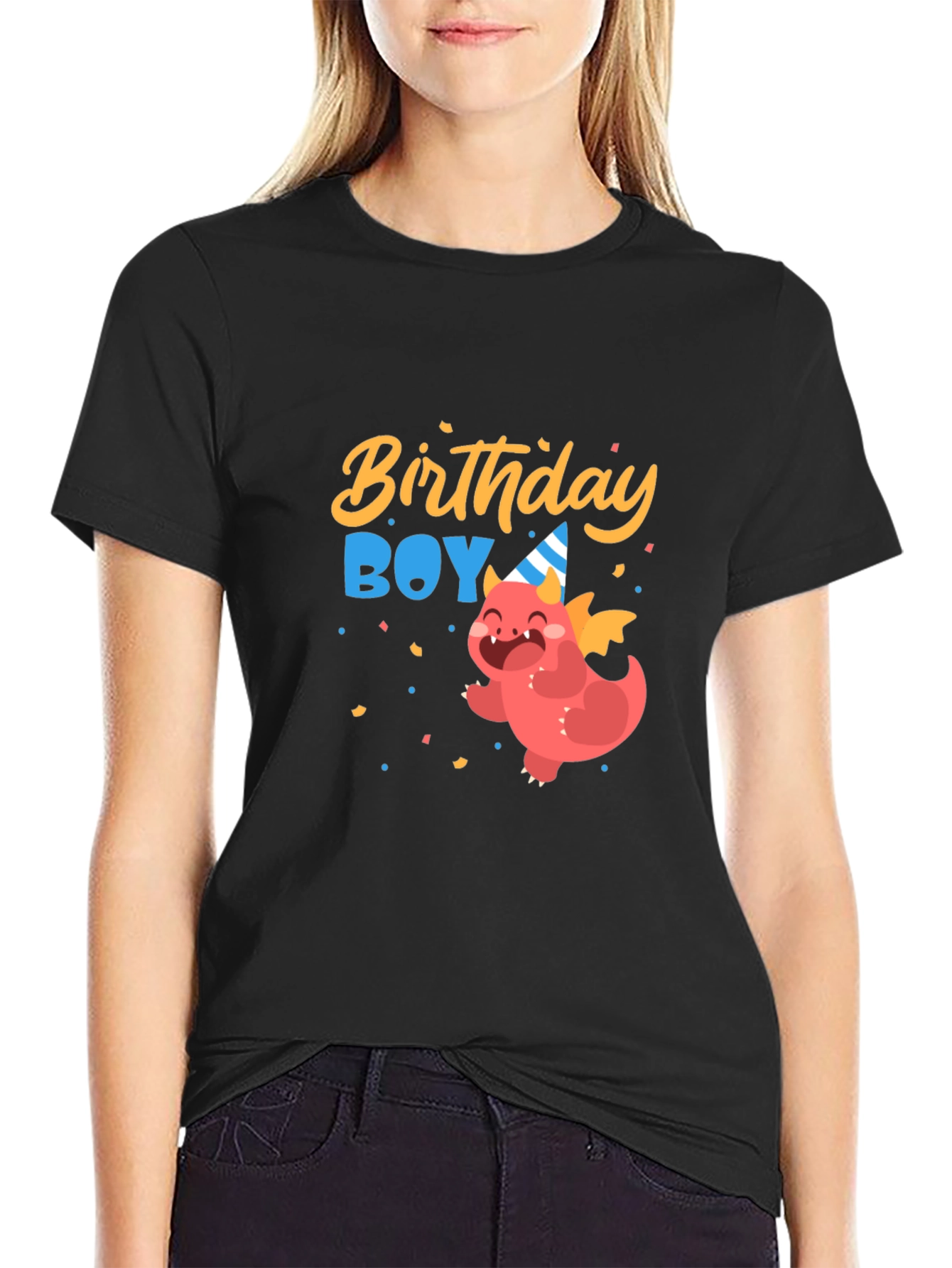 Birthday Boy Dragon Graphic Tee - Cute Party Shirt