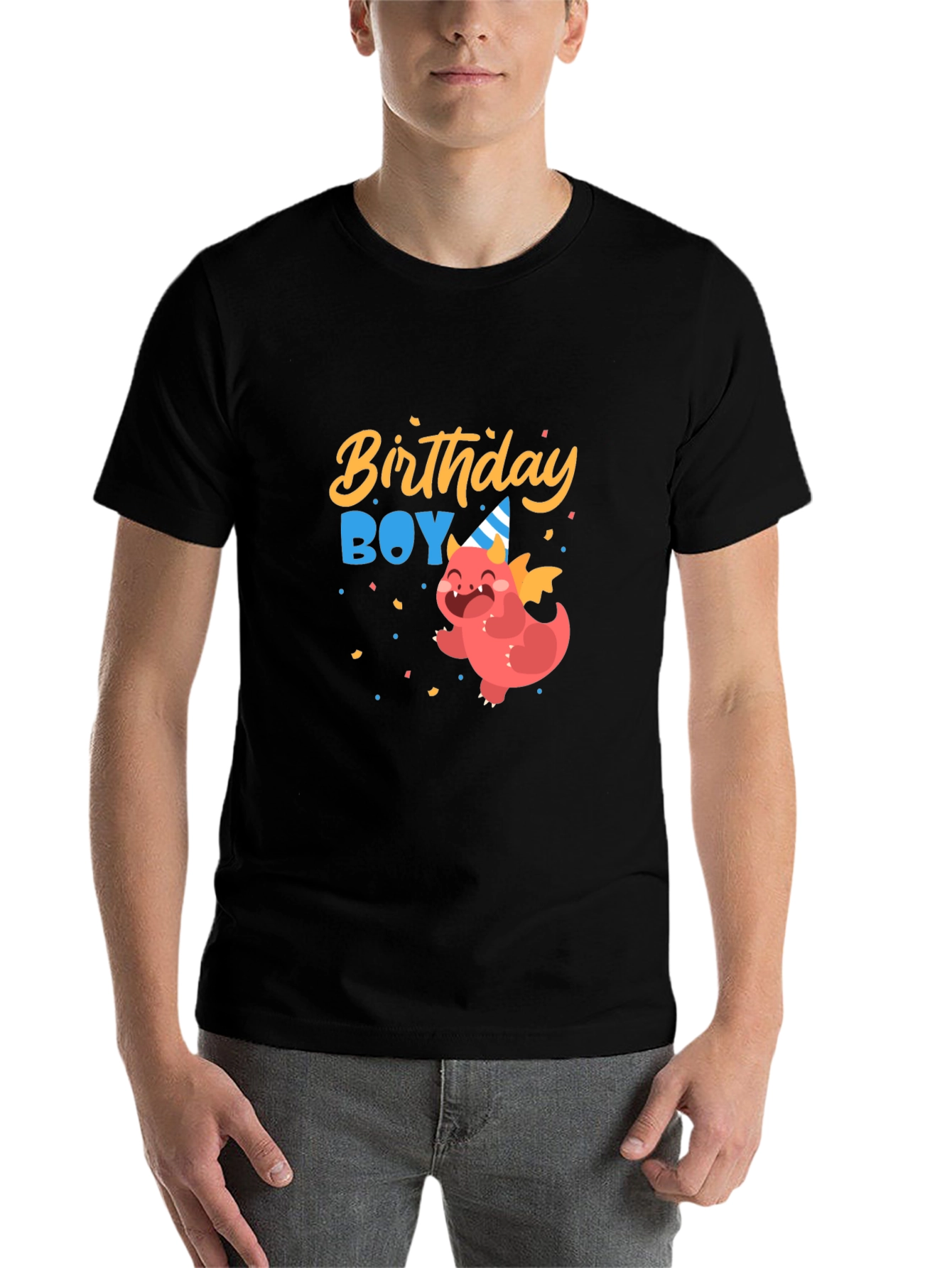 Birthday Boy Dragon Graphic Tee - Cute Party Shirt