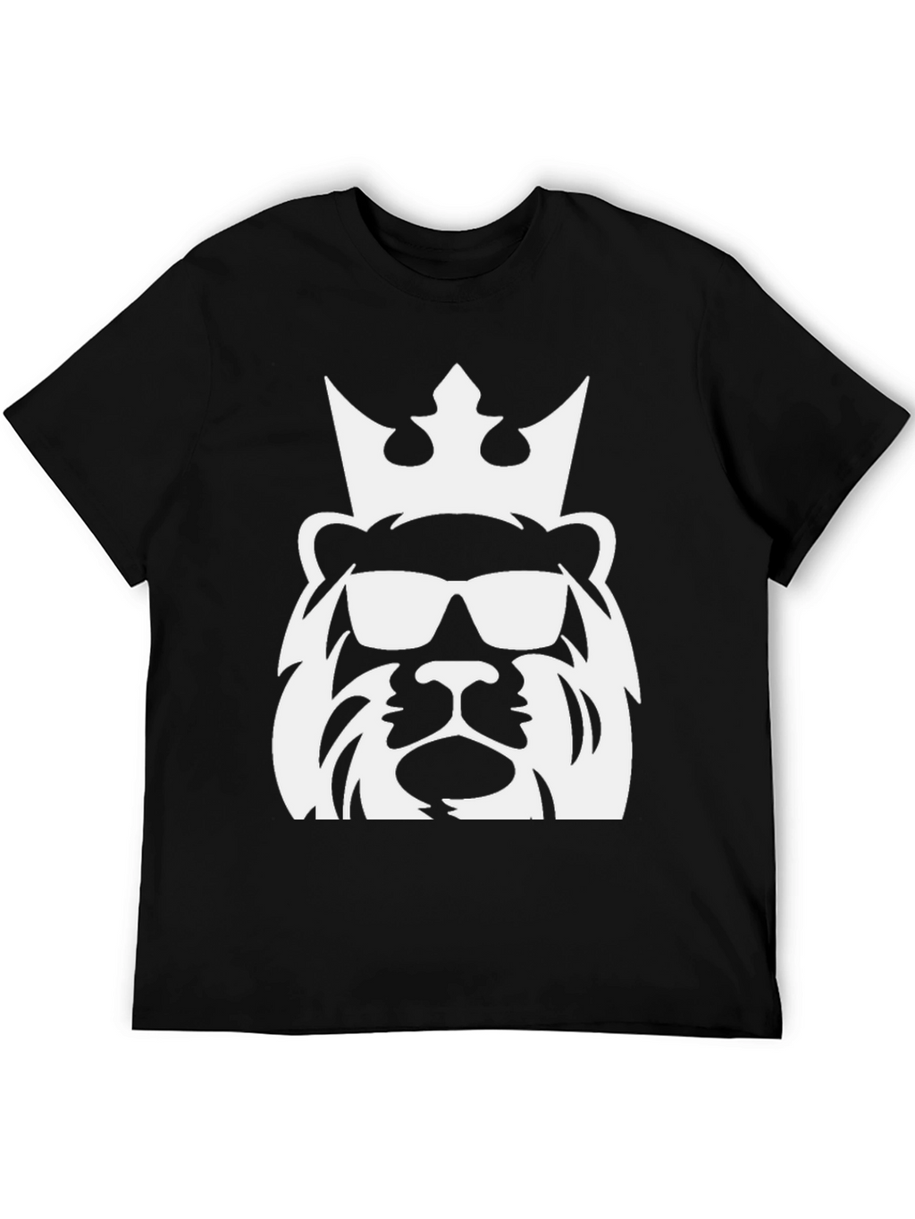 Cool Lion King Graphic Tee - Black
