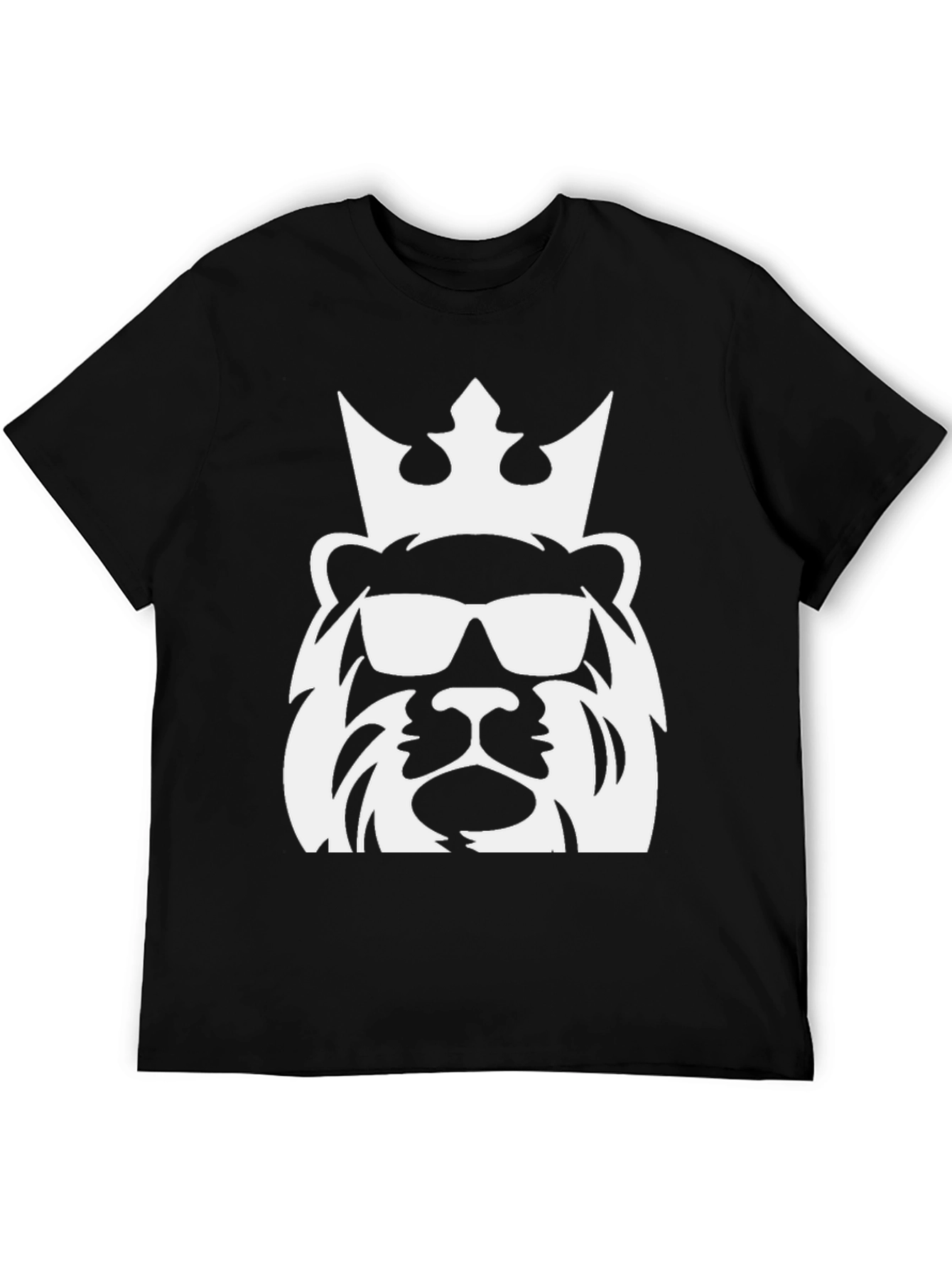 Cool Lion King Graphic Tee - Black