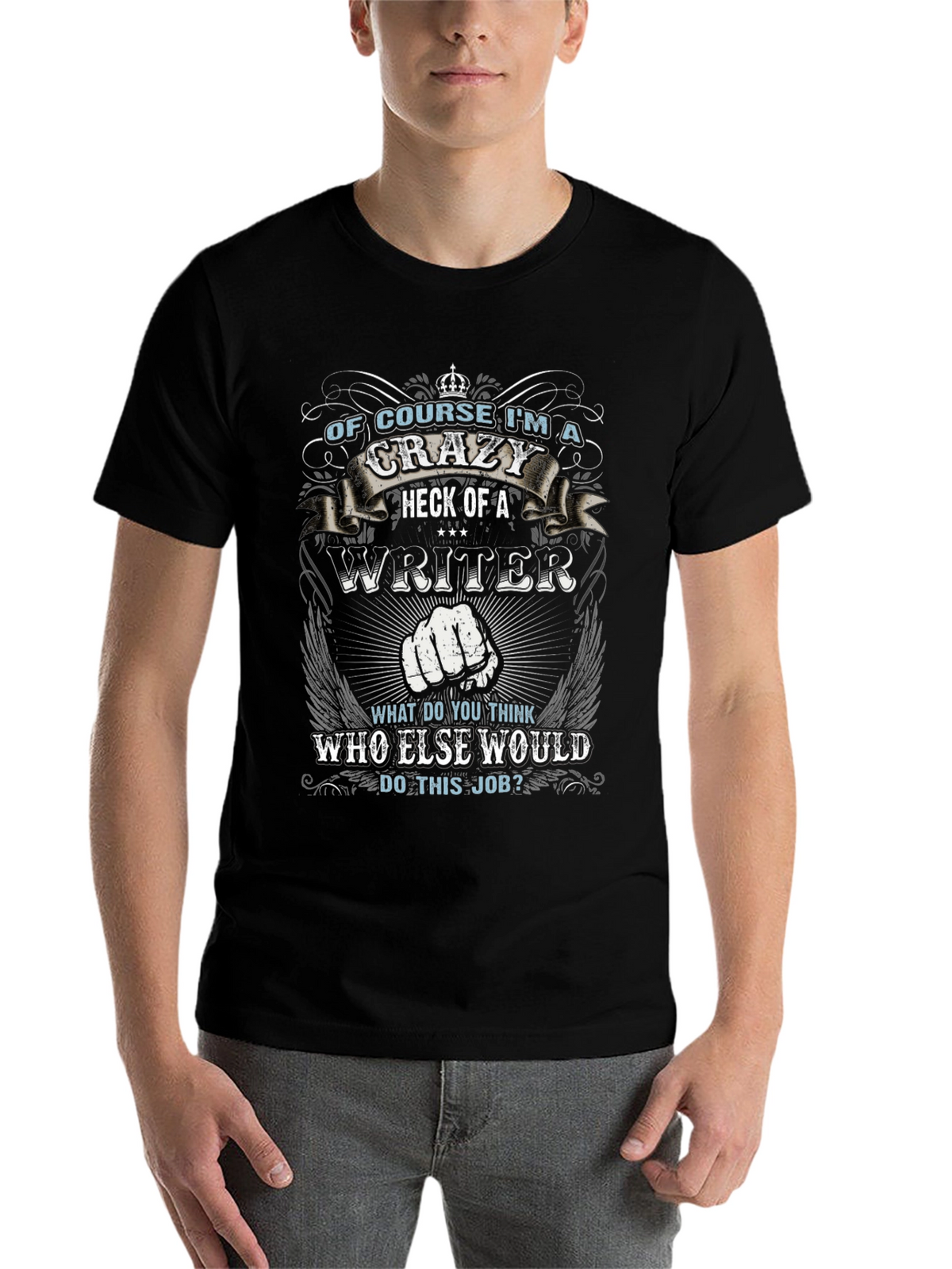 Crazy Writer T-Shirt - Funny Novelty Tee