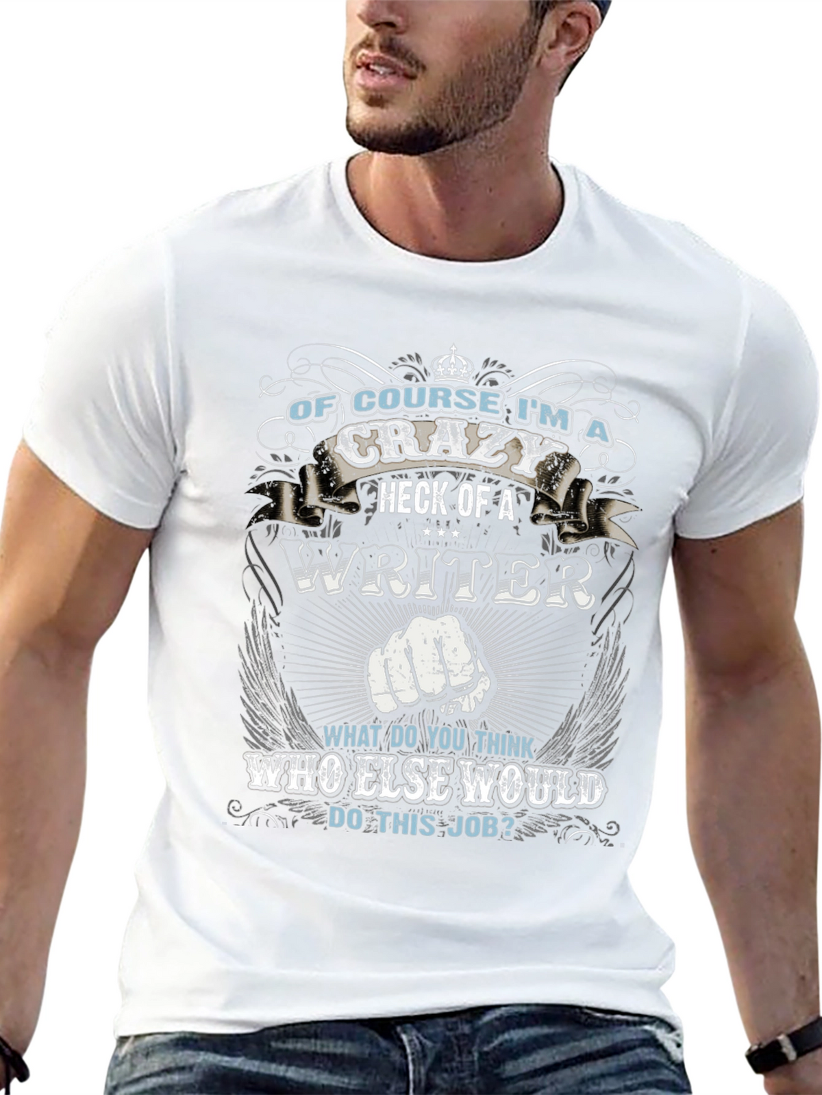 Crazy Writer T-Shirt - Funny Novelty Tee