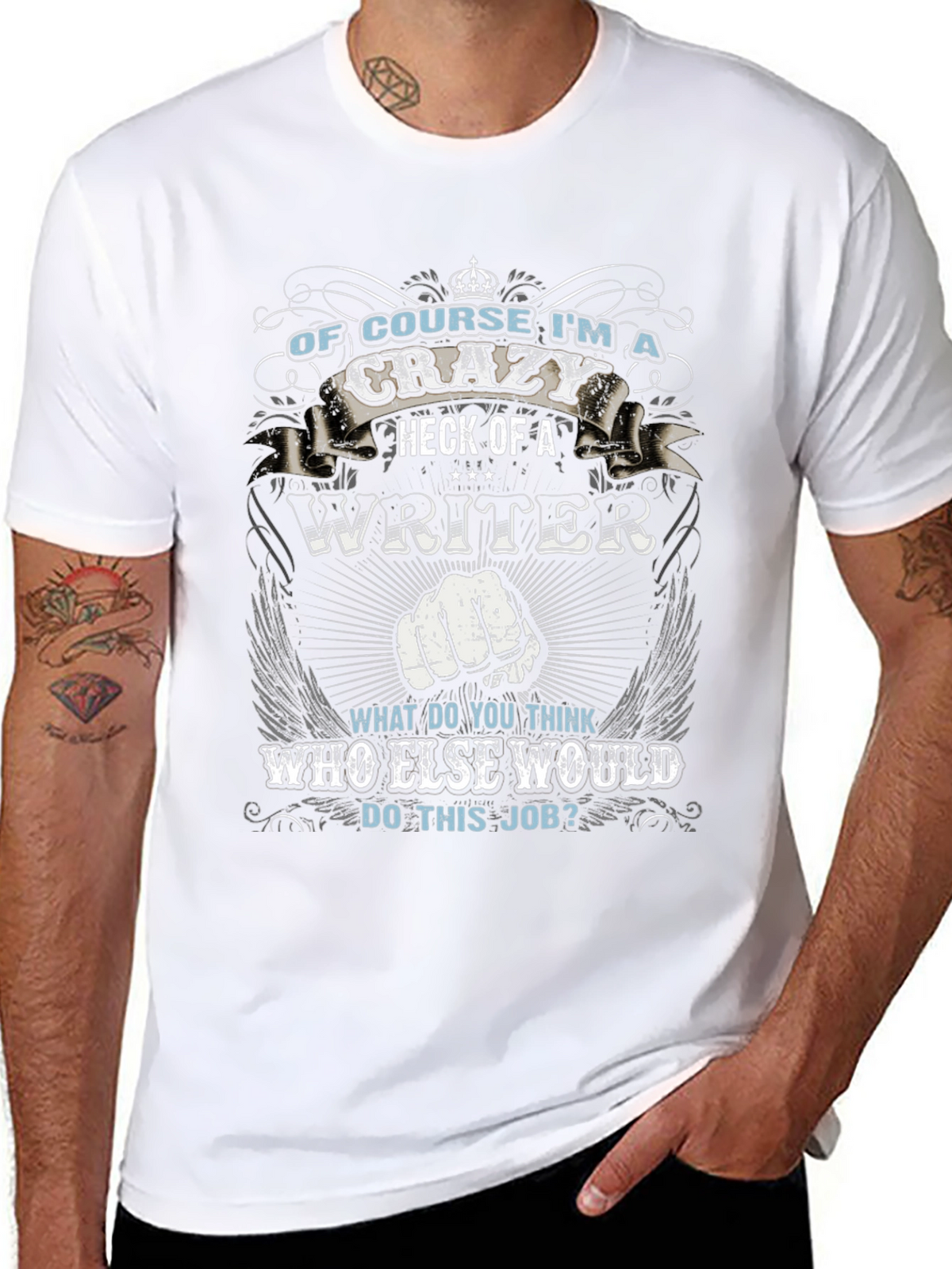Crazy Writer T-Shirt - Funny Novelty Tee