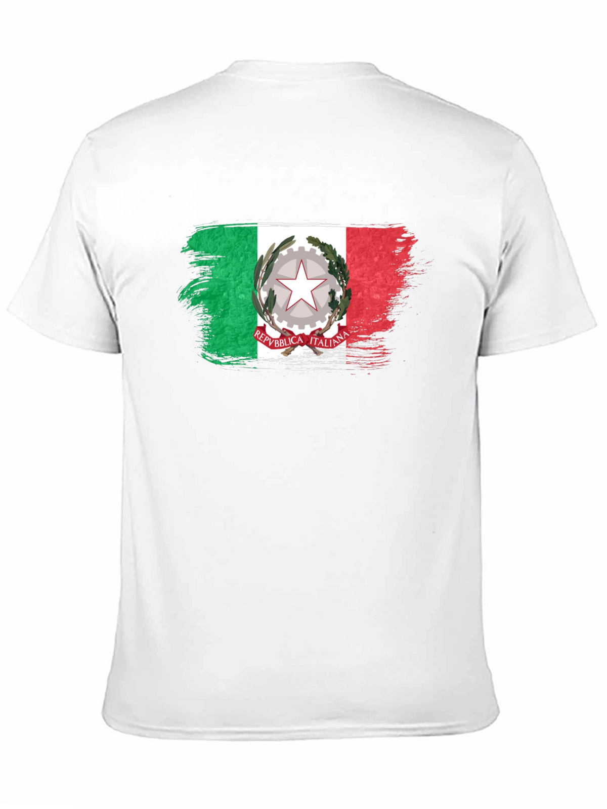 Italian Flag Brushstroke Black T-Shirt