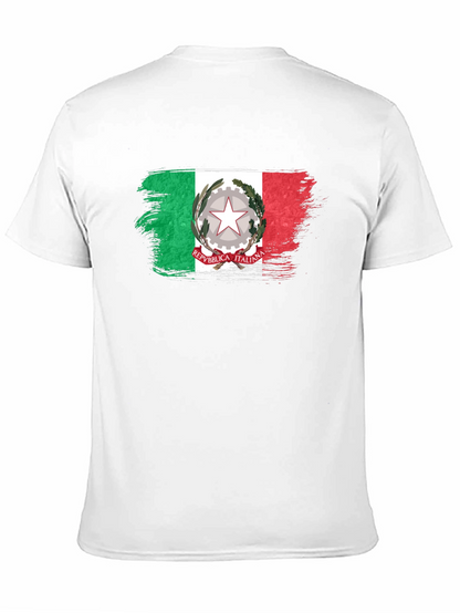 Italian Flag Brushstroke Black T-Shirt