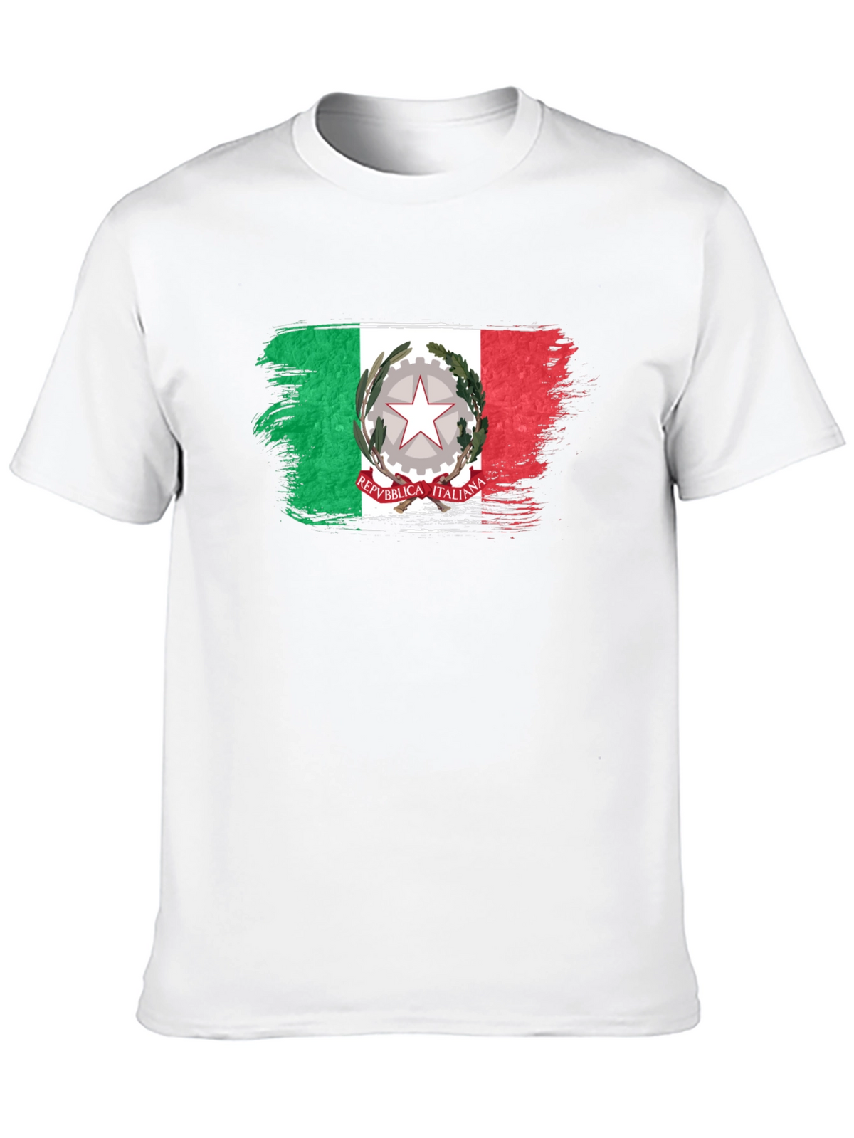 Italian Flag Brushstroke Black T-Shirt