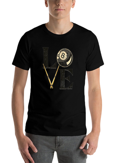 Love Billiards Graphic Tee - 8 Ball Pool T-Shirt