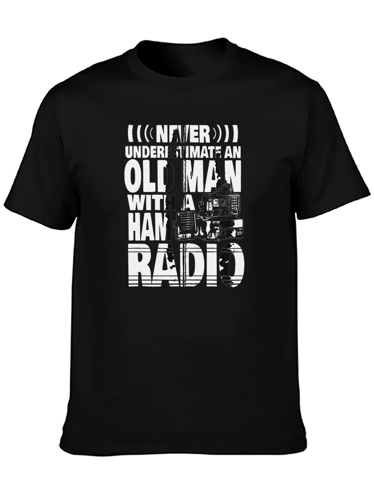 Never Underestimate Old Man with Ham Radio T-Shirt