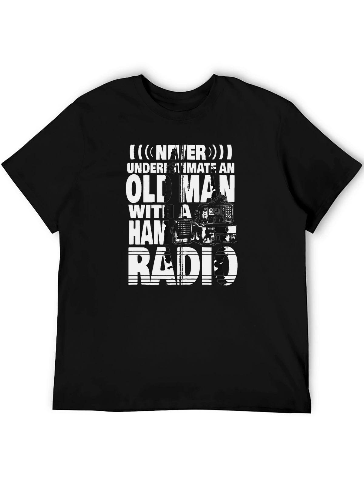 Never Underestimate Old Man with Ham Radio T-Shirt