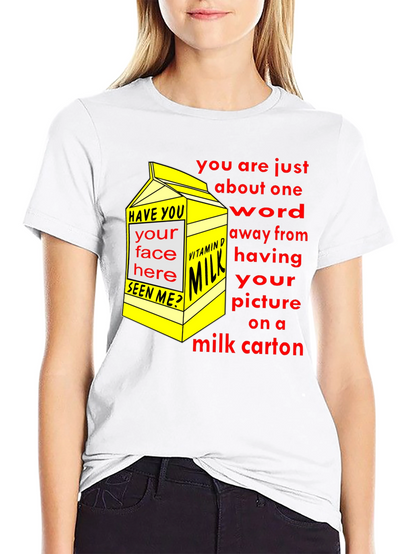 Funny Milk Carton T-Shirt - Missing Person Joke