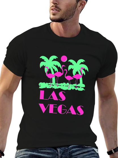 Las Vegas Flamingo Palms T-Shirt - Black