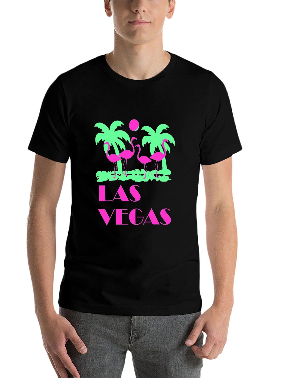 Las Vegas Flamingo Palms T-Shirt - Black