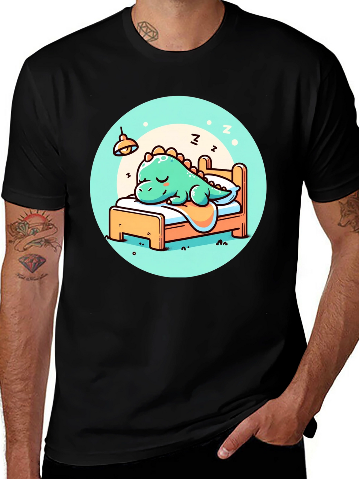 Sleeping Dino Tee - Cute Cartoon Dinosaur T-Shirt