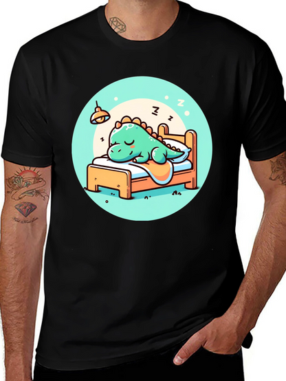 Sleeping Dino Tee - Cute Cartoon Dinosaur T-Shirt