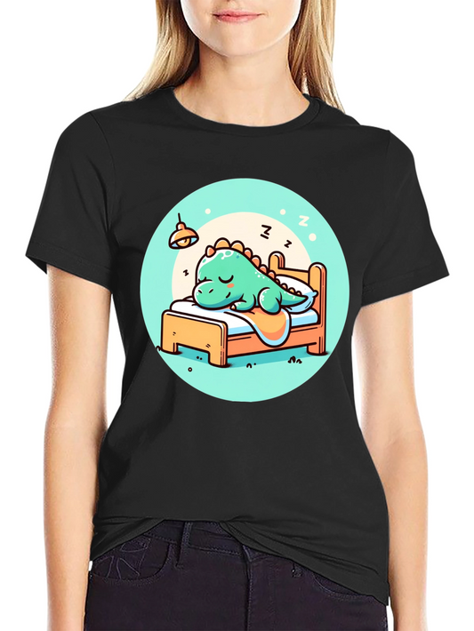 Sleeping Dino Tee - Cute Cartoon Dinosaur T-Shirt