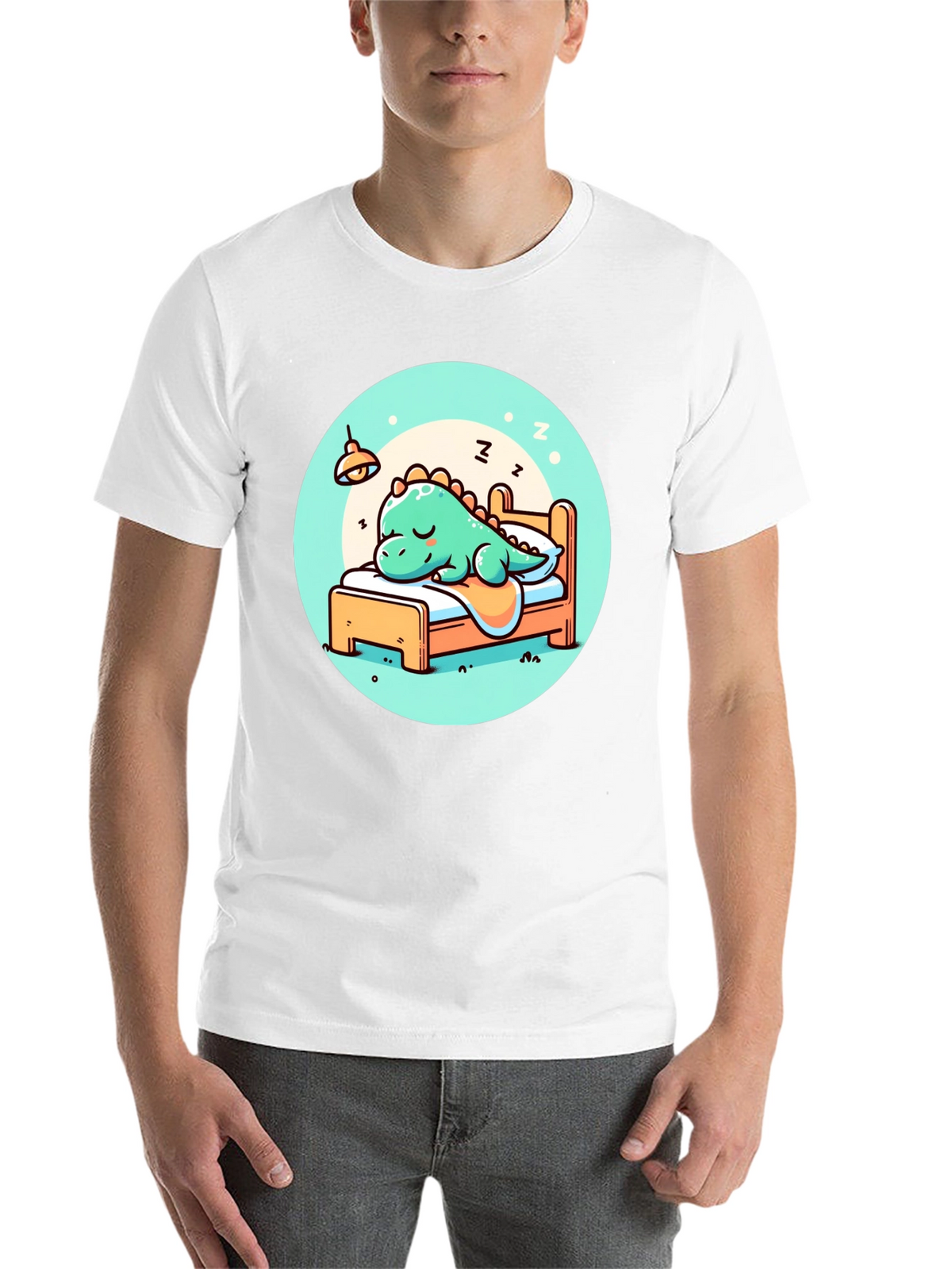 Sleeping Dino Tee - Cute Cartoon Dinosaur T-Shirt
