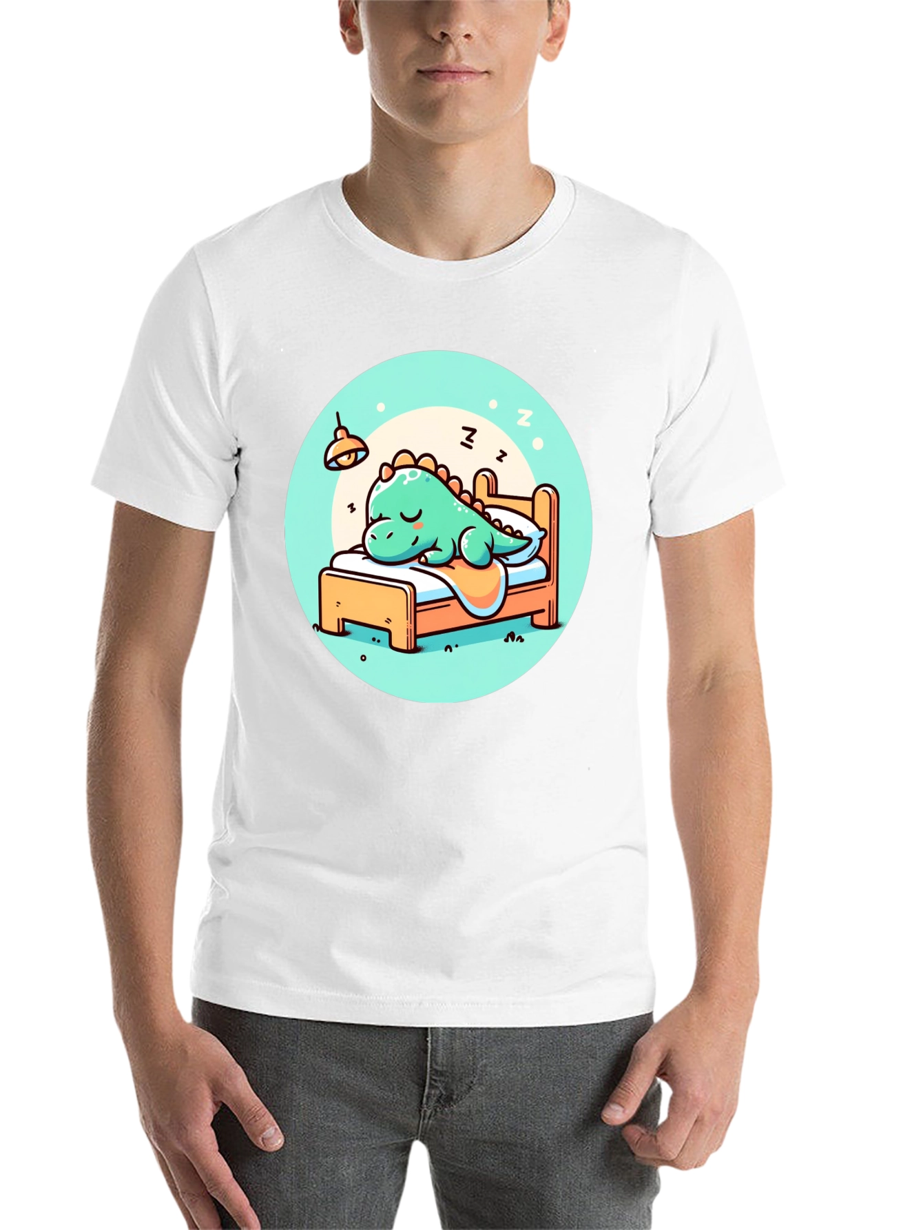 Sleeping Dino Tee - Cute Cartoon Dinosaur T-Shirt