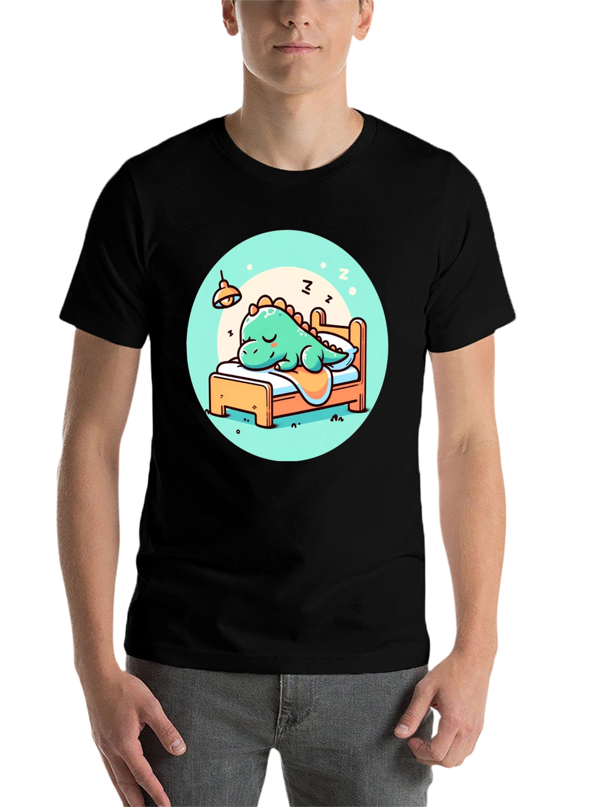 Sleeping Dino Tee - Cute Cartoon Dinosaur T-Shirt