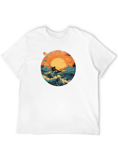 Surfer Graphic Tee - Black Cotton T-Shirt