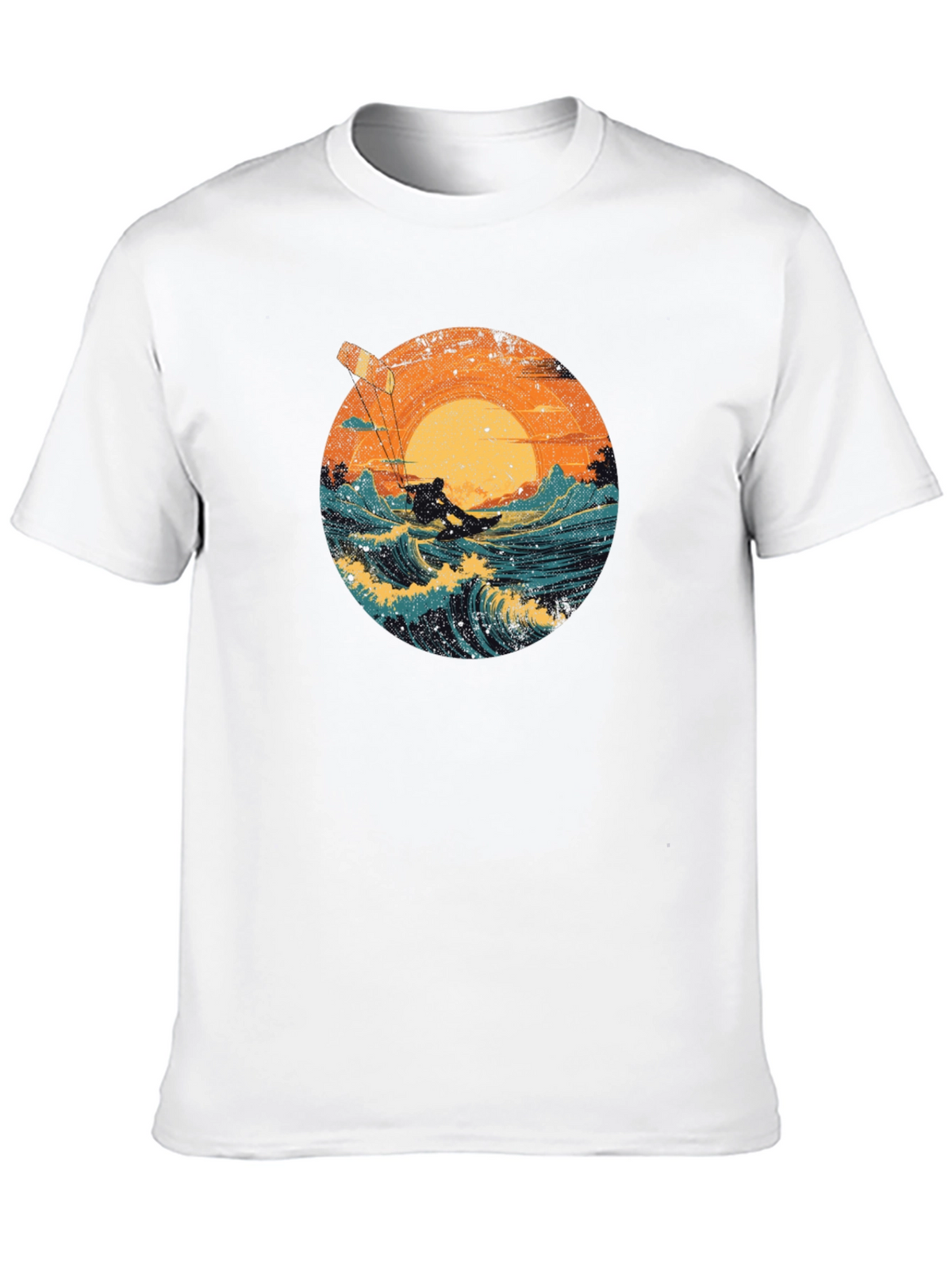 Surfer Graphic Tee - Black Cotton T-Shirt