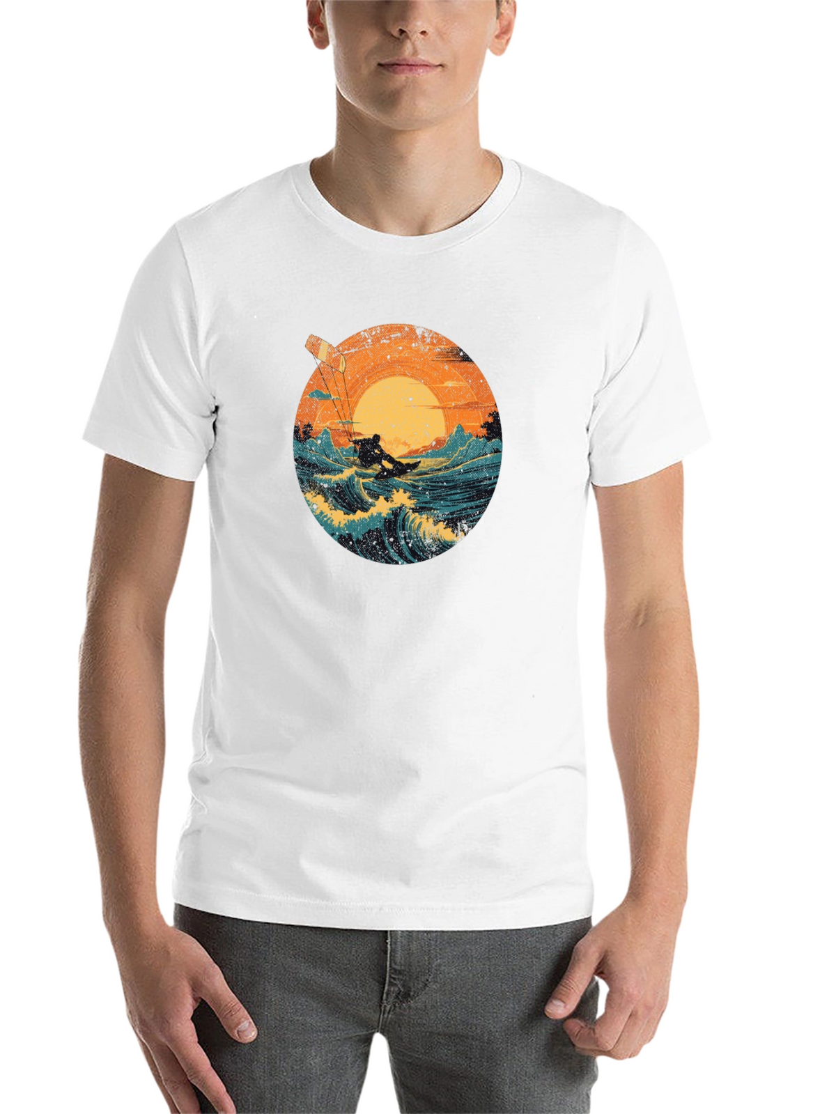 Surfer Graphic Tee - Black Cotton T-Shirt