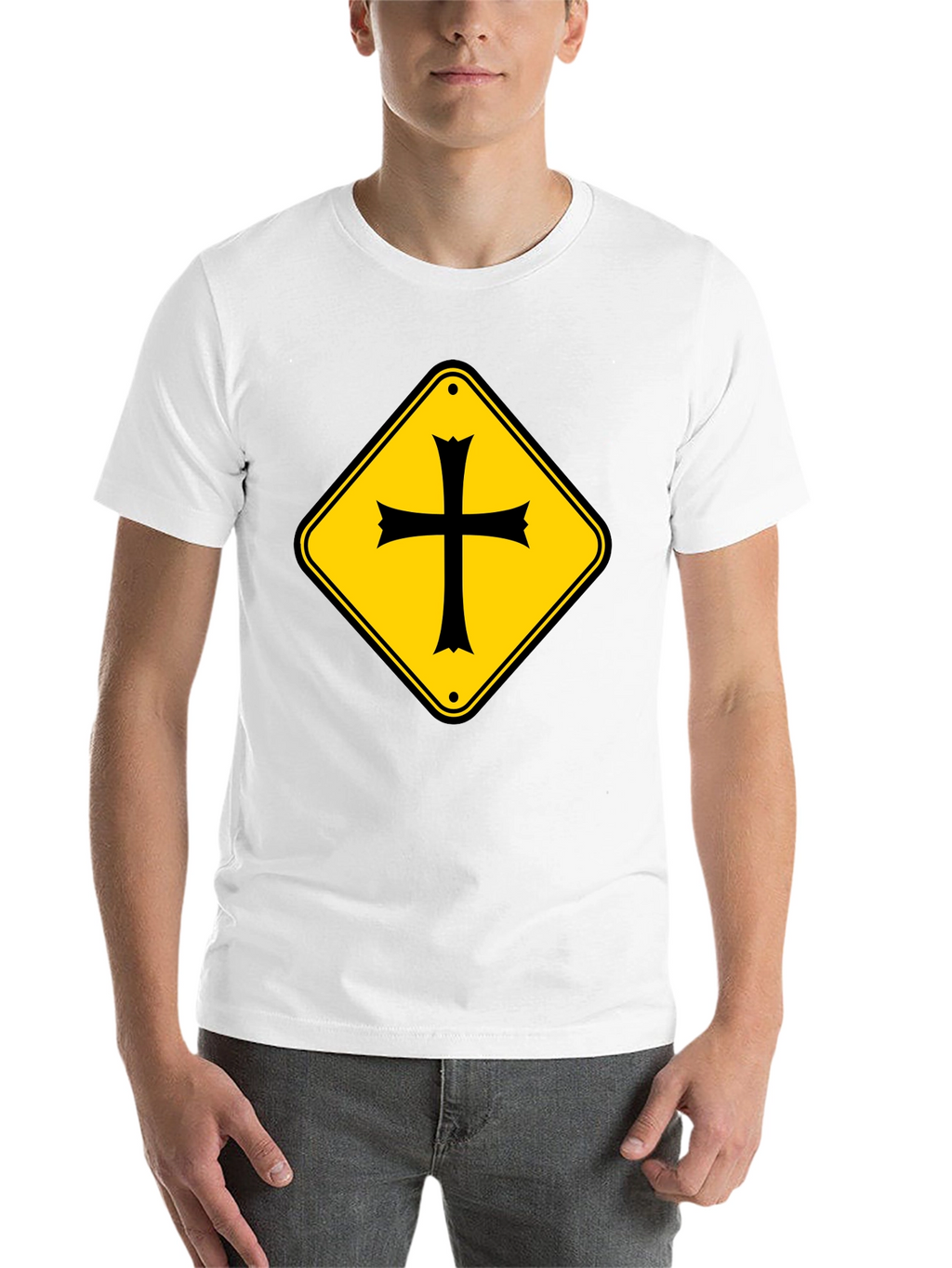 Crossroad Sign T-Shirt - Black Cotton Tee