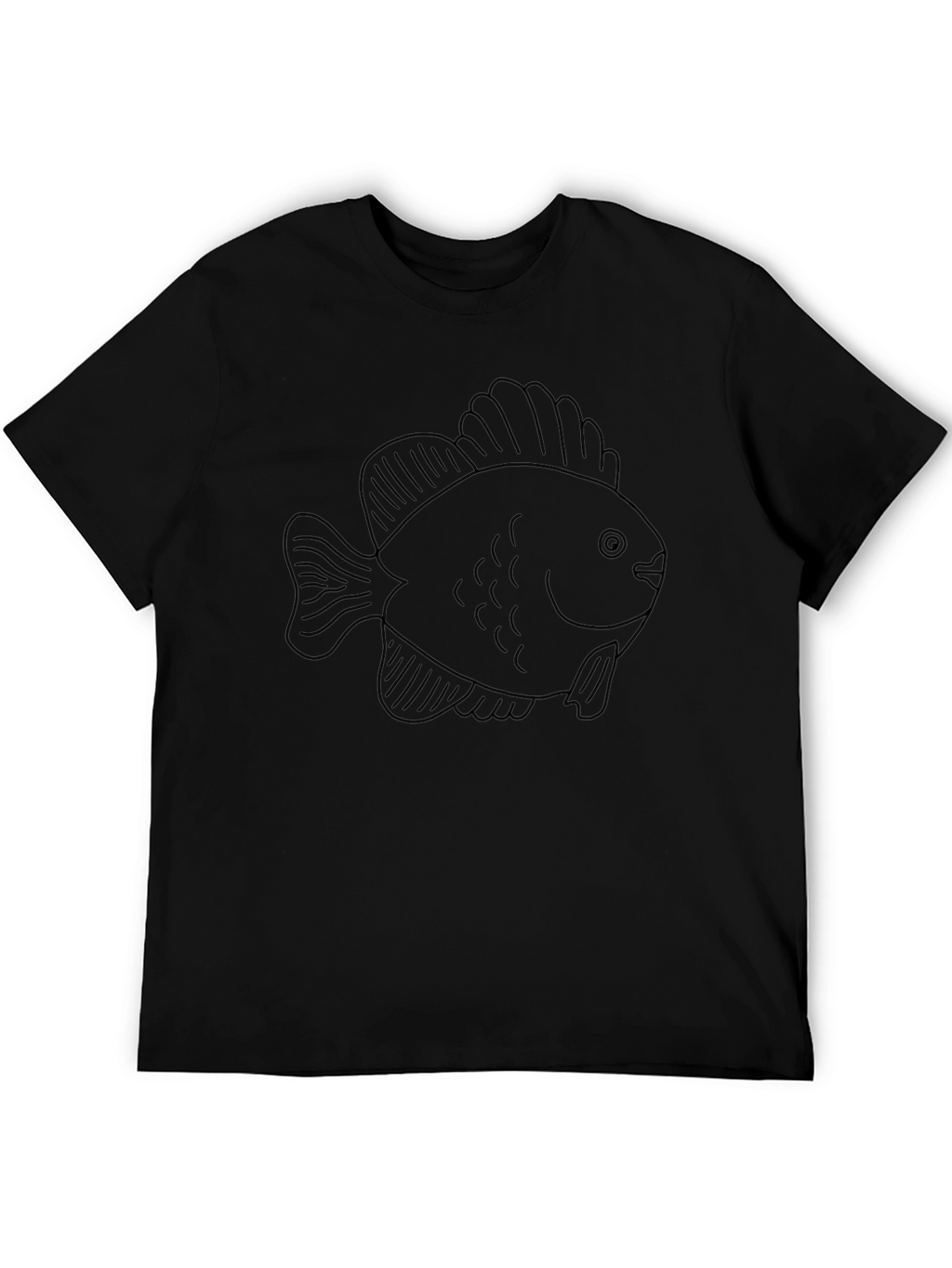 Mens Black Fish Graphic Tee - Casual Comfort
